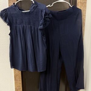 Nanette Lepore Midnight Blue Ruffled Top